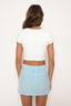 RIBBED CROP OFF WHITE TOP