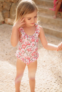ONE PIECE SWIMSUIT INDIAN FLOWER PRINT