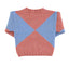 KNITTED PINK AND BLUE SWEATER.